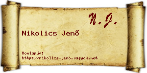 Nikolics Jenő névjegykártya