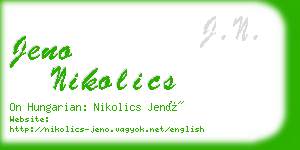 jeno nikolics business card